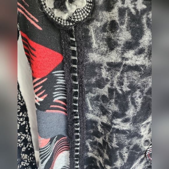 Colori Mixed Media Graffiti dress with Lace and crochet flowers Art To Wear Sm - Picture 3 of 7